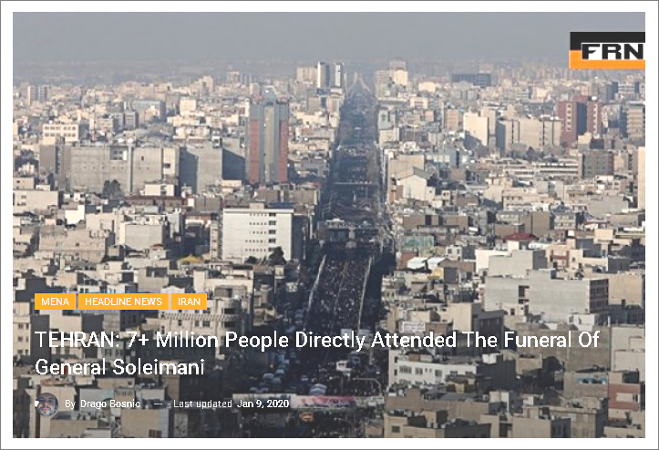 TEHRAN: 7+ million People Directly Attended the Funeral of General Soleimani